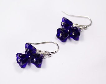 cobalt earrings royal blue jewelry sterling silver earrings girlfriend gift boho earrings bff gifts sister birthday gift military wife пя78