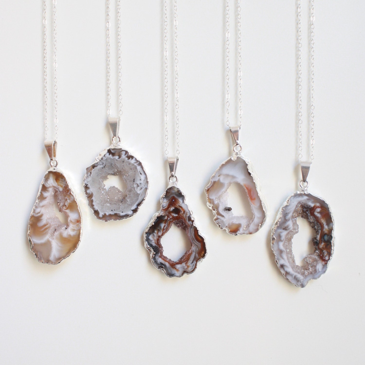 Geode Necklace Stone Necklace Boho Jewelry Gypsy by mokamoon