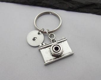 Camera Keyring, Initial Keyring, Photographer Keyring, Hand Stamped, Photography Keyring, Photography Keychain,Personalised,Photography Gift