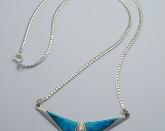 Turquoise necklace, vintage necklace, geometric necklace, boho necklace, native american necklace, turquoise pendant, vintage pendant