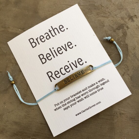 Inspirational quote jewelry Wish Bracelet yoga by Carrieclover