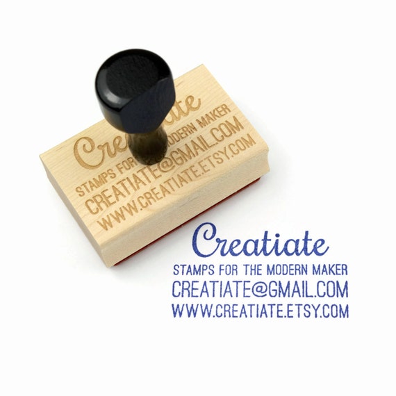 Custom Business Card Rubber Stamp Customized Small by creatiate