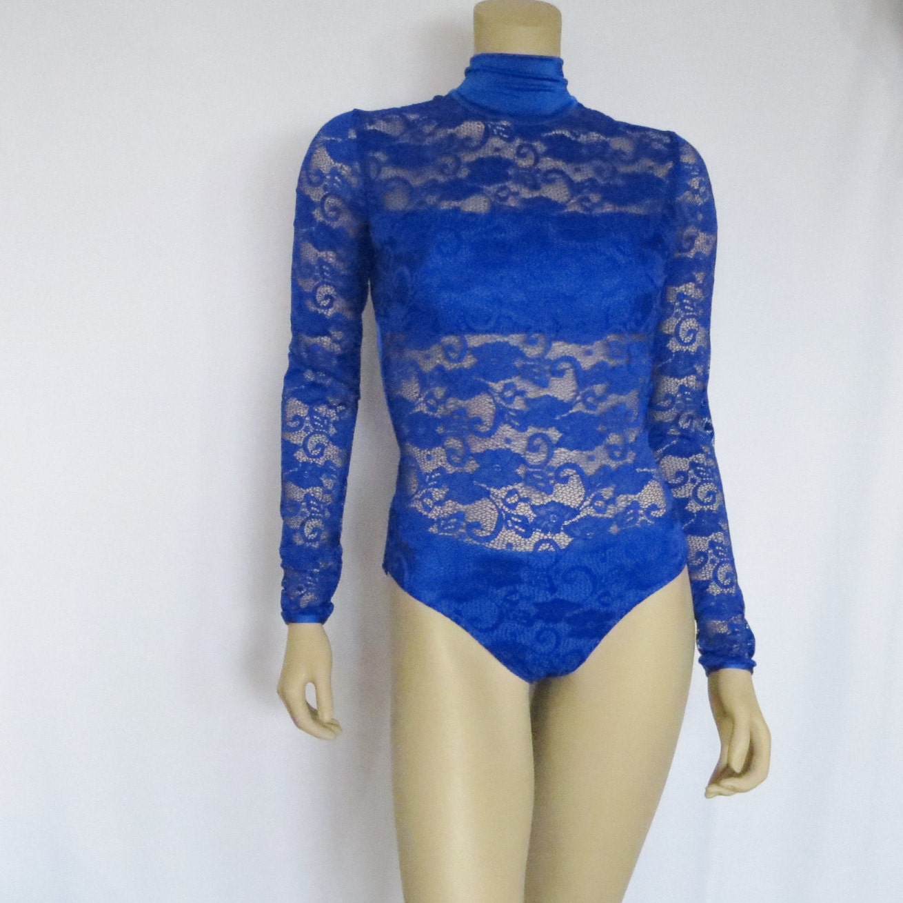 Lace Leotard Competition Dance Costume Long by BlackSapphireDesign