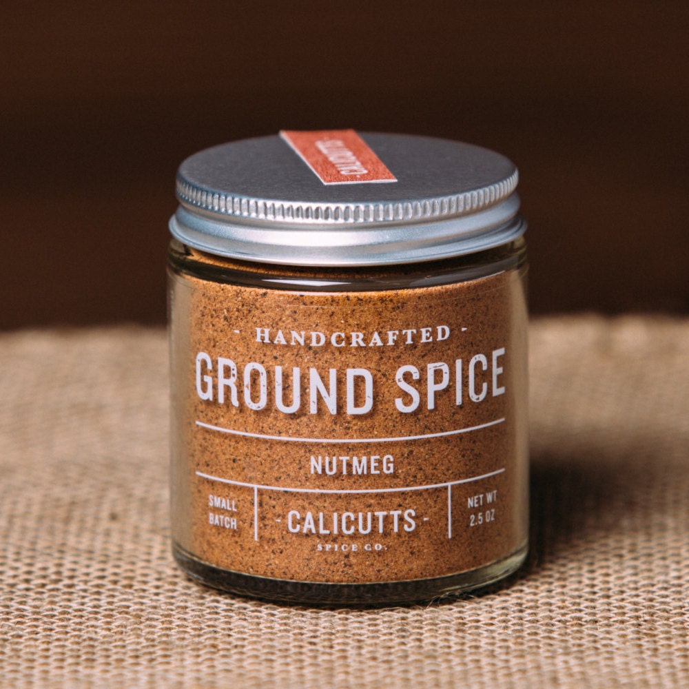 Nutmeg Handcrafted Ground Spice 2.5 ounces in Glass Jar