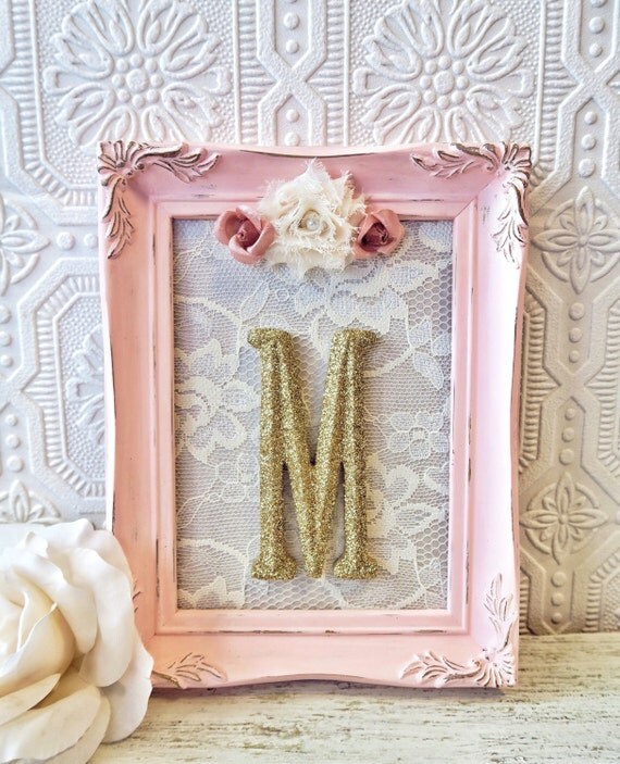 Nursery Letter M Baby Girl Nursery Letters Pink by SeaLoveAndSalt