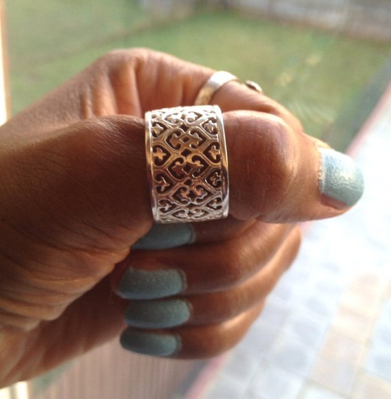 Silber Daumen Ring breit Band Ring Daumen Ring Silber Boho