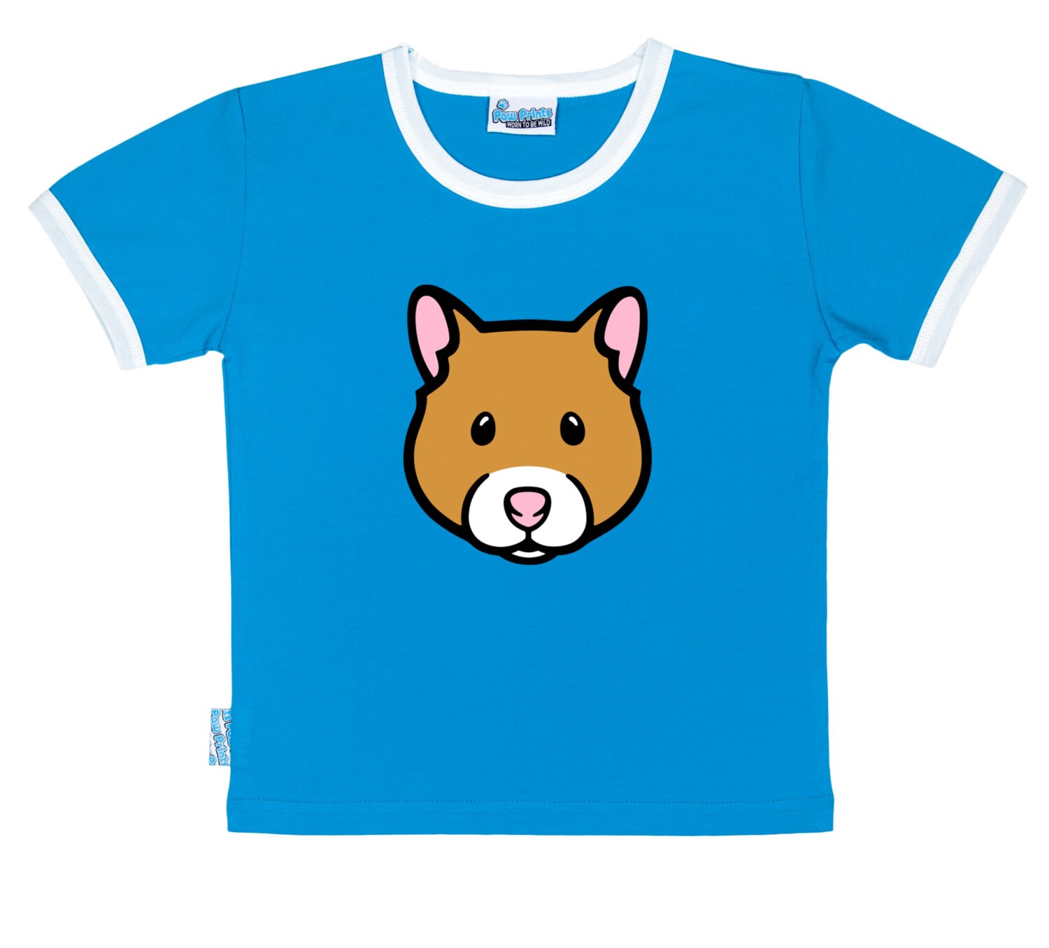 Organic Cotton Kids Hamster T-Shirt 7 Sizes Blue Pink and