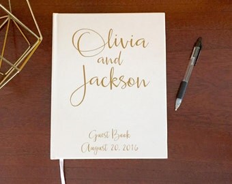Gold Wedding Guest Book, Custom Wedding Guestbook, Guest Book Wedding, Guest Book, Modern Guest Book, Customized Wedding Book 8x10 5x7