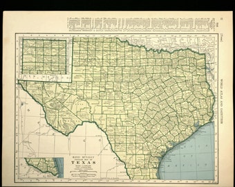 1940s texas map | Etsy