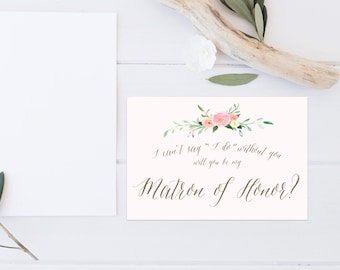Printable Will You Be My Matron of Honor