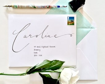 Whimsical Modern Calligraphy Handwritten Envelopes, Envelope Addressing, Calligraphy Envelopes, Handwritten Wedding
