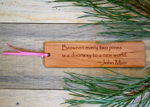 NATURE BOOKMARKS: Choose from 6 quotes; see lists in photos for choices! Each bookmark is engraved on cherry wood, and can be personalized!