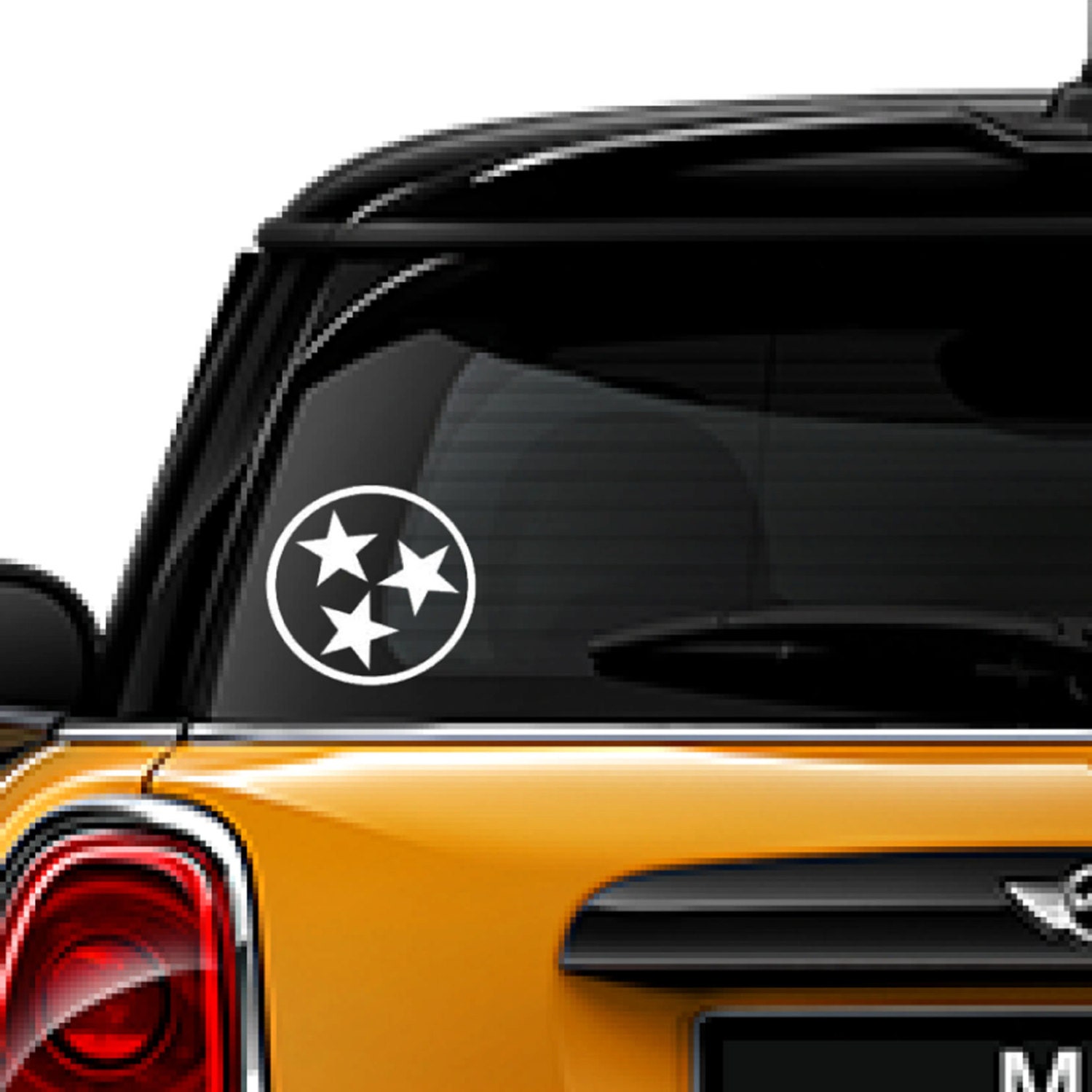Tennessee flag decal FREE SHIPPING White vinyl decal Three