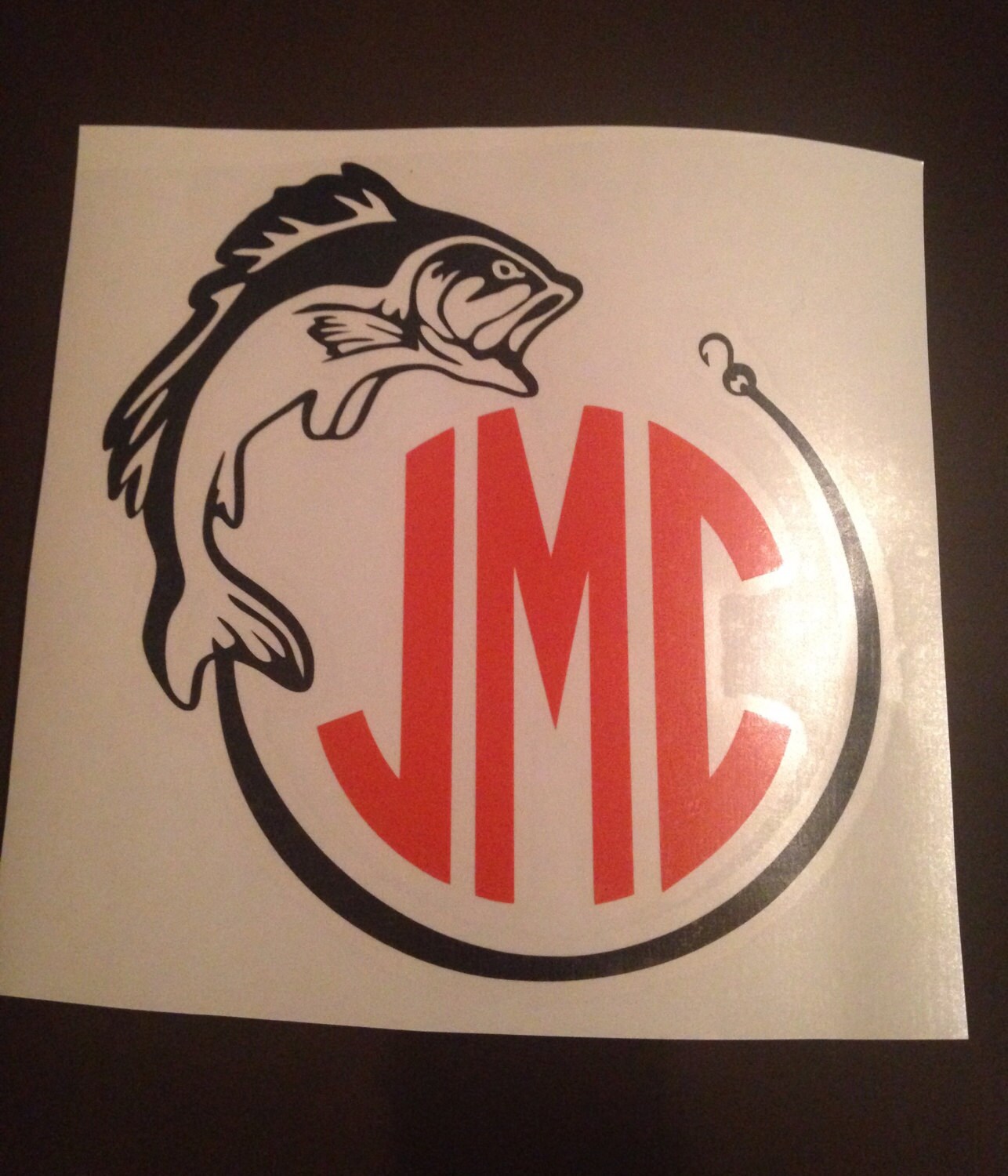 Monogrammed Fish Decal Yeti Cup Truck decal Guy decals