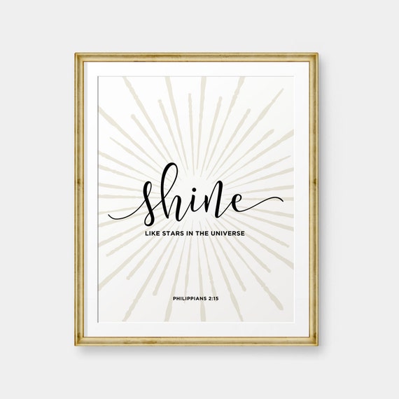 Shine like stars in the universe Bible Verse art print