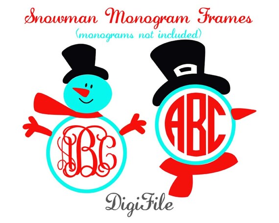 Download Snowman Frames for Monograms SVG DXF EPS for Cricut Design