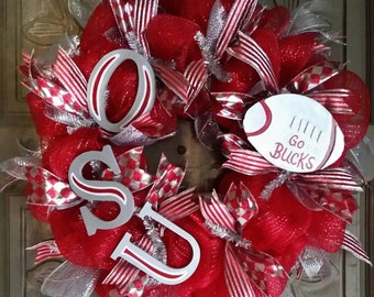 Ohio State Buckeyes deco mesh wreath