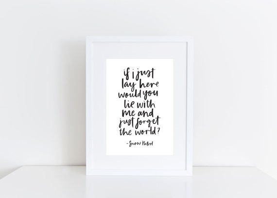 Snow Patrol Lyric Print