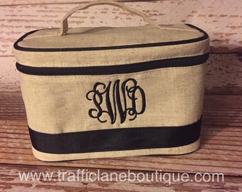 Personalized Monogram Train Case, Personalized Monogrammed Makeup Bag, Bridesmaid Gift, Valentine gift for her