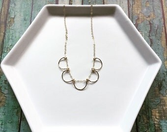 Bib Necklace, Gold Delicate Necklace, Gold Simple Necklace, Gold Minimalist Necklace, Dainty Gold Necklace, Gold Bib Necklace