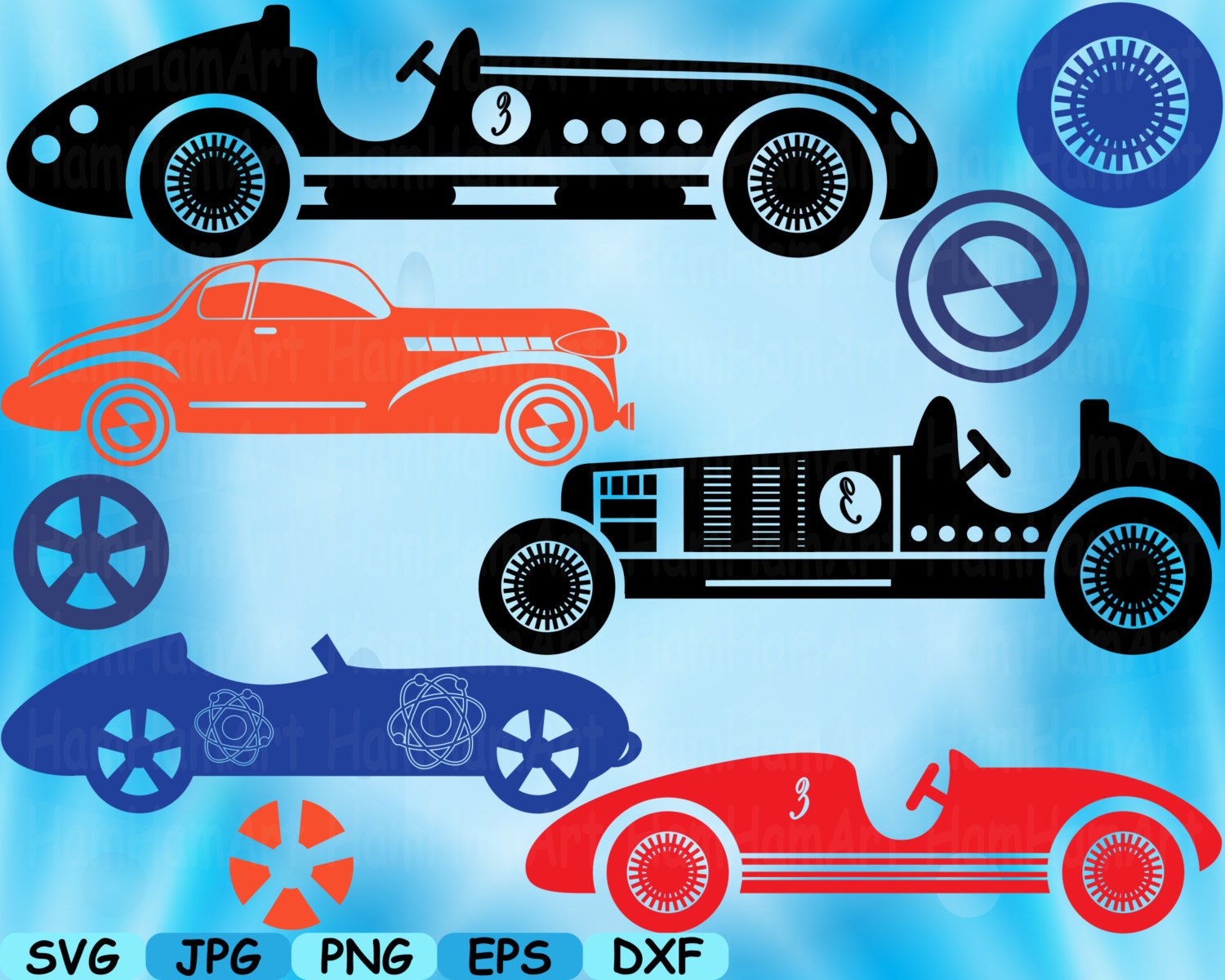 Download Vintage Sport Cars Monogram Cutting Files Digital files svg
