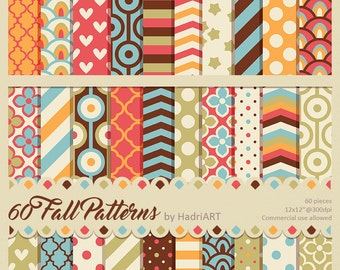 60 Commercial Use Fall Digital Papers SALE