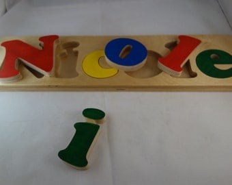 Wood Name Puzzle - Personalized - First Birthday Gift Toy - Kids Puzzle - Wooden