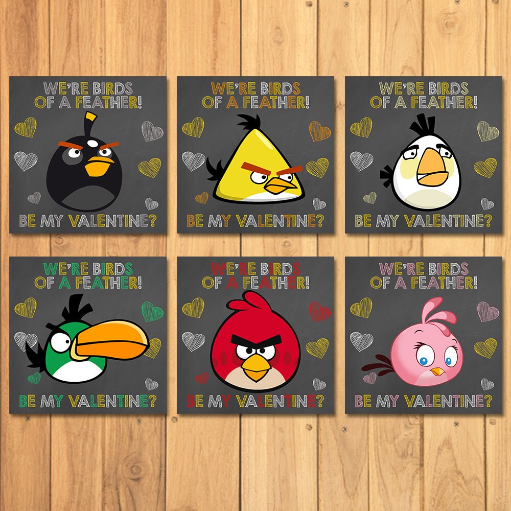 Angry Birds Valentine's Day Cards Chalkboard Value Pack