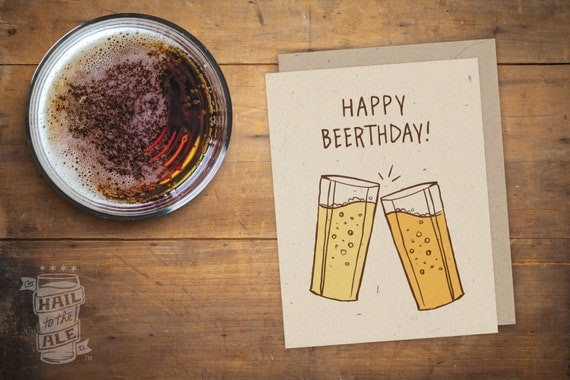 Happy Beerthday Folded Beer Card Beer Card Craft Beer Lover