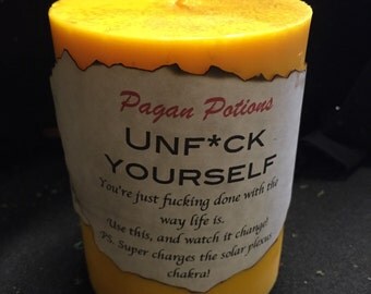 Unf*ck Ritual candle for manifestation