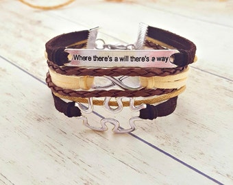 Autism Awareness Bracelet, Inspirational Quote Bracelet, Autism Jewelry, Puzzle Piece Bracelet, Aspergers Bracelet, Aspergers Jewelry