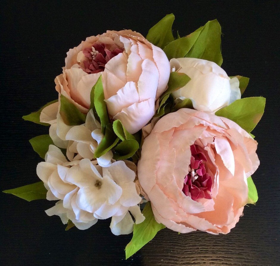 Silk Peony Arrangement Peony Floral Arrangement Silk