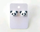 Panda earrings, Panda bears, Panda bear accessories,  novelty earrings, earrings, kawaii accessories, kawaii earrings, panda stud earrings