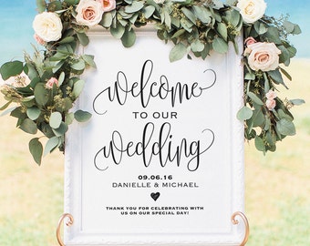 Welcome Wedding Sign, Welcome Wedding Printable, Wedding Sign, Wedding Poster Board, DIY, Template, PDF Instant Download #BPB203_59