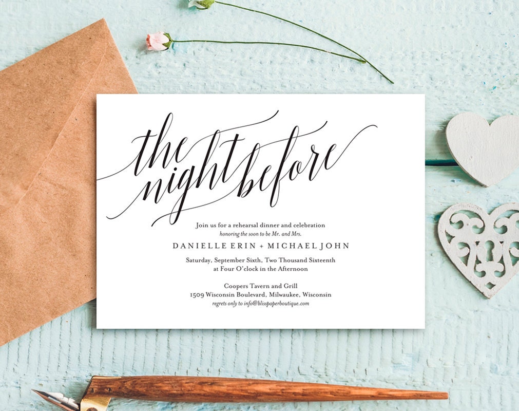 Rehearsal Dinner Invitation Rehearsal Dinner Invitation