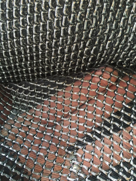 60 inch w Silver chain mail looking fabric Black by SmartFabrics