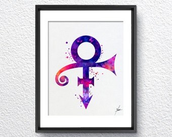 Prince Symbol watercolor, Art Print Inspired, Watercolor Print, Wall Decor, Kids Room, Item 259