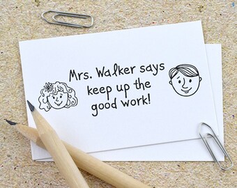 Custom Teacher Stamp, Self Inking Teacher Stamp, Custom Rubber Stamp, Wooden Stamps, Teaching kids, Graduation, Personalized Stamp