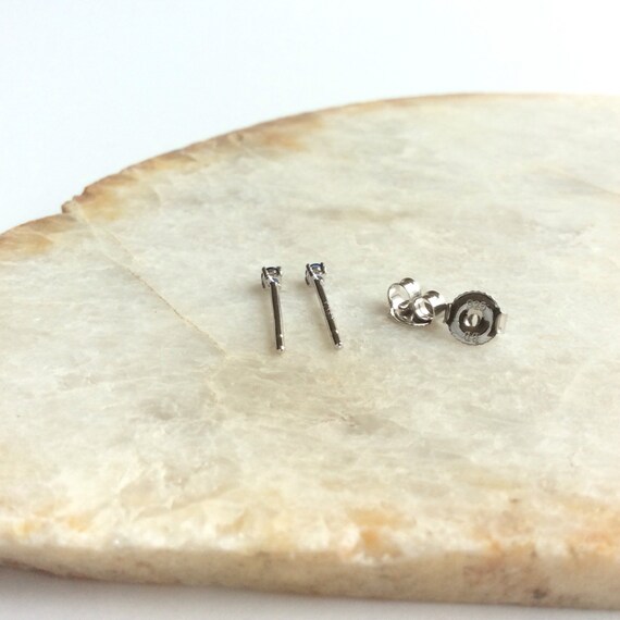 Teeny Tiny Earrings very small stud earrings Sapphire Stud