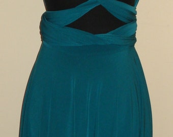 Sea Green Bridesmaid dresses Infinity Dress Convertible dress Prom Dress wrap dress Weddings Formal Soft touch Multi way dress Knee length