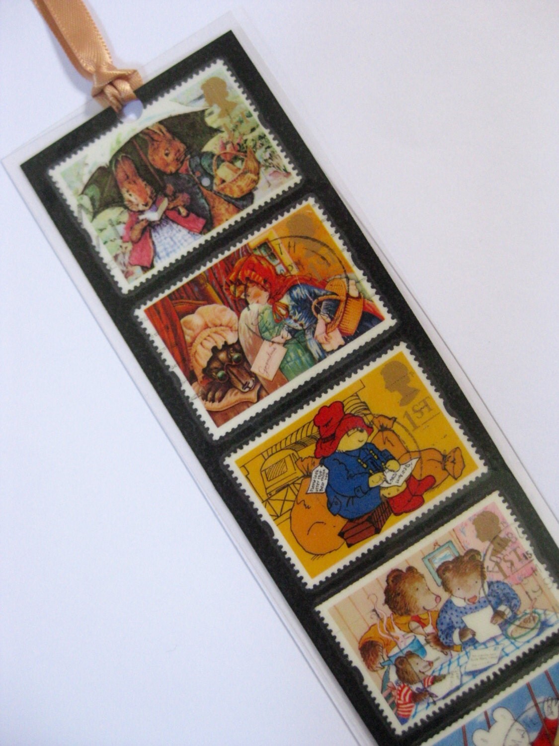 Bookmark made with GB/UK collectable postage stamps featuring
