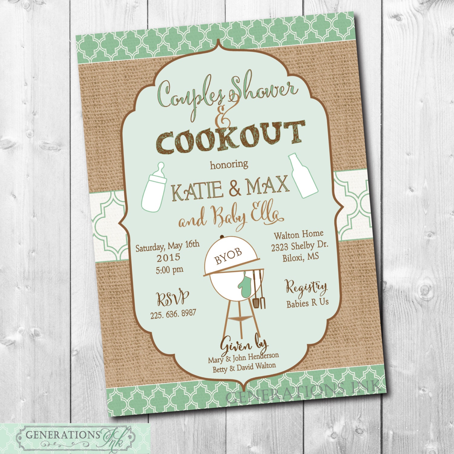 Baby Shower Cookout Invitations 3