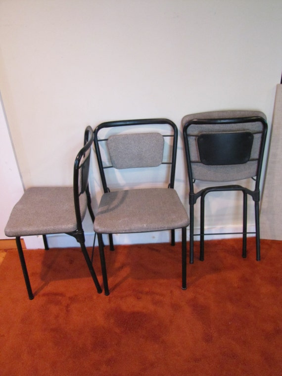 Vintage Hamilton Cosco Folding Chairs Set of 3 Gate Leg Fold