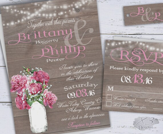 Rustic DIY Printable Wedding Invitation