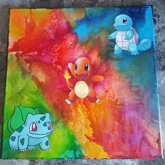 Pokemon Canvas by CrayonArtBySaya on Etsy