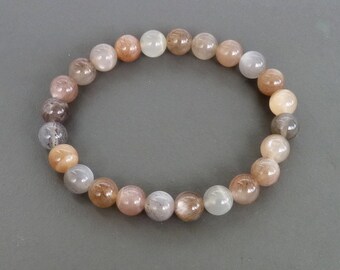 Natural Moonstone Bracelet, Meditation Stretch Bracelet, Genuine Moonstone, Gemstone healing bracelet, buddhist bracelet, beaded bracelet