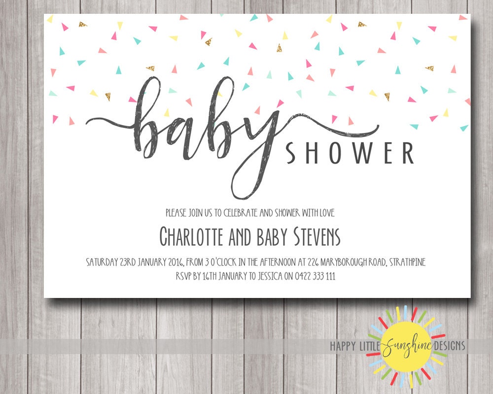 Printable Custom Baby Shower Invitation Neutral Boy or Girl