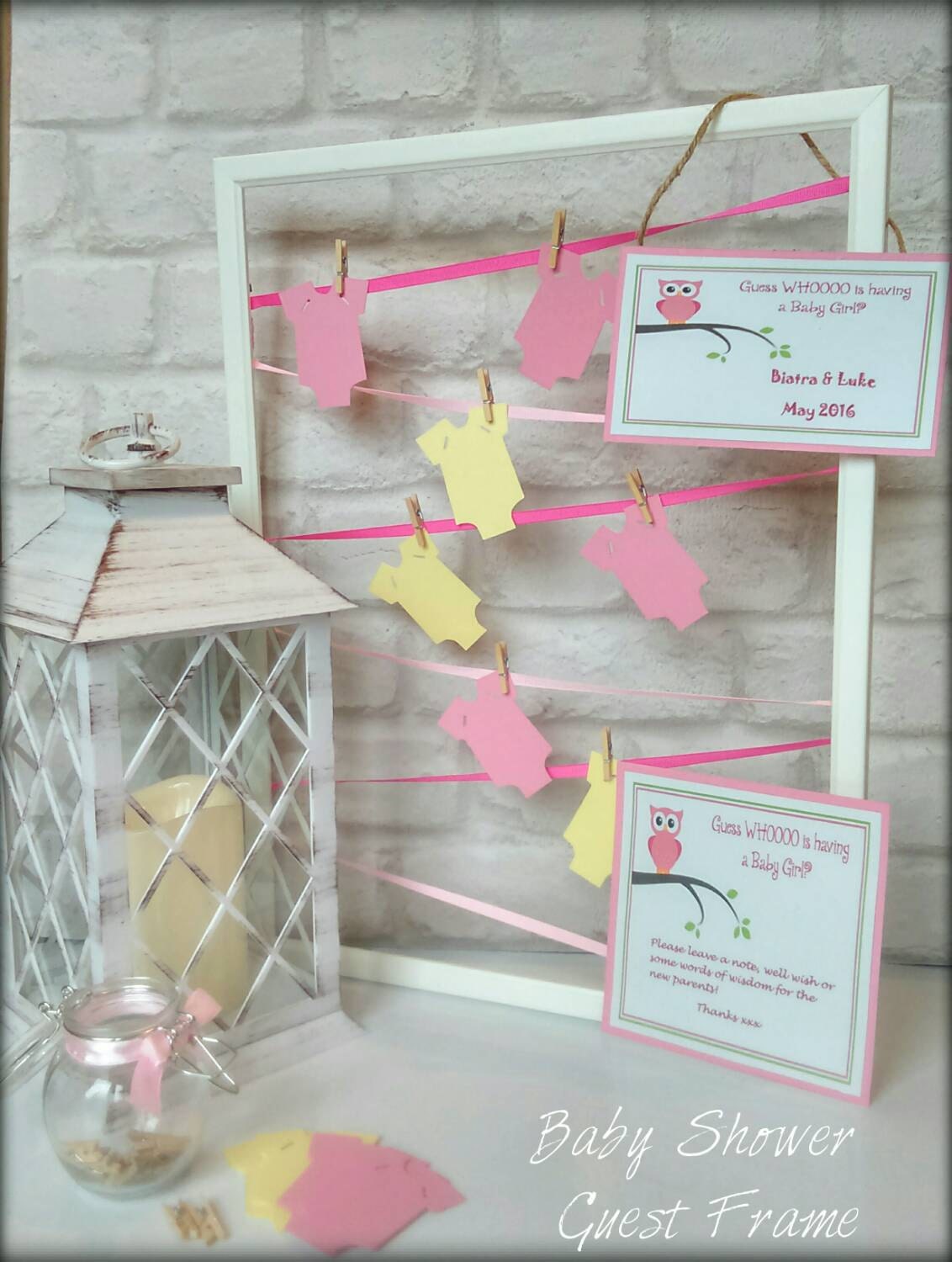 Baby Shower Guest Book Memo Frame Die Cut Baby Vests Baby