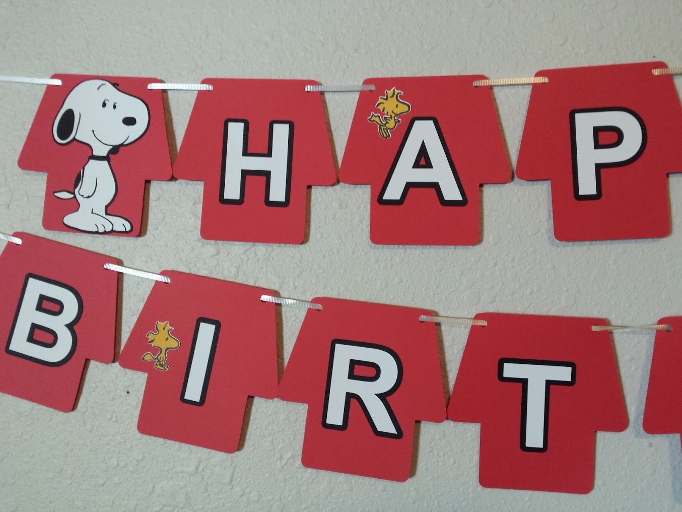 Snoopy Birthday Banner Peanuts Gang Snoopy by NettiesCraftyCorner