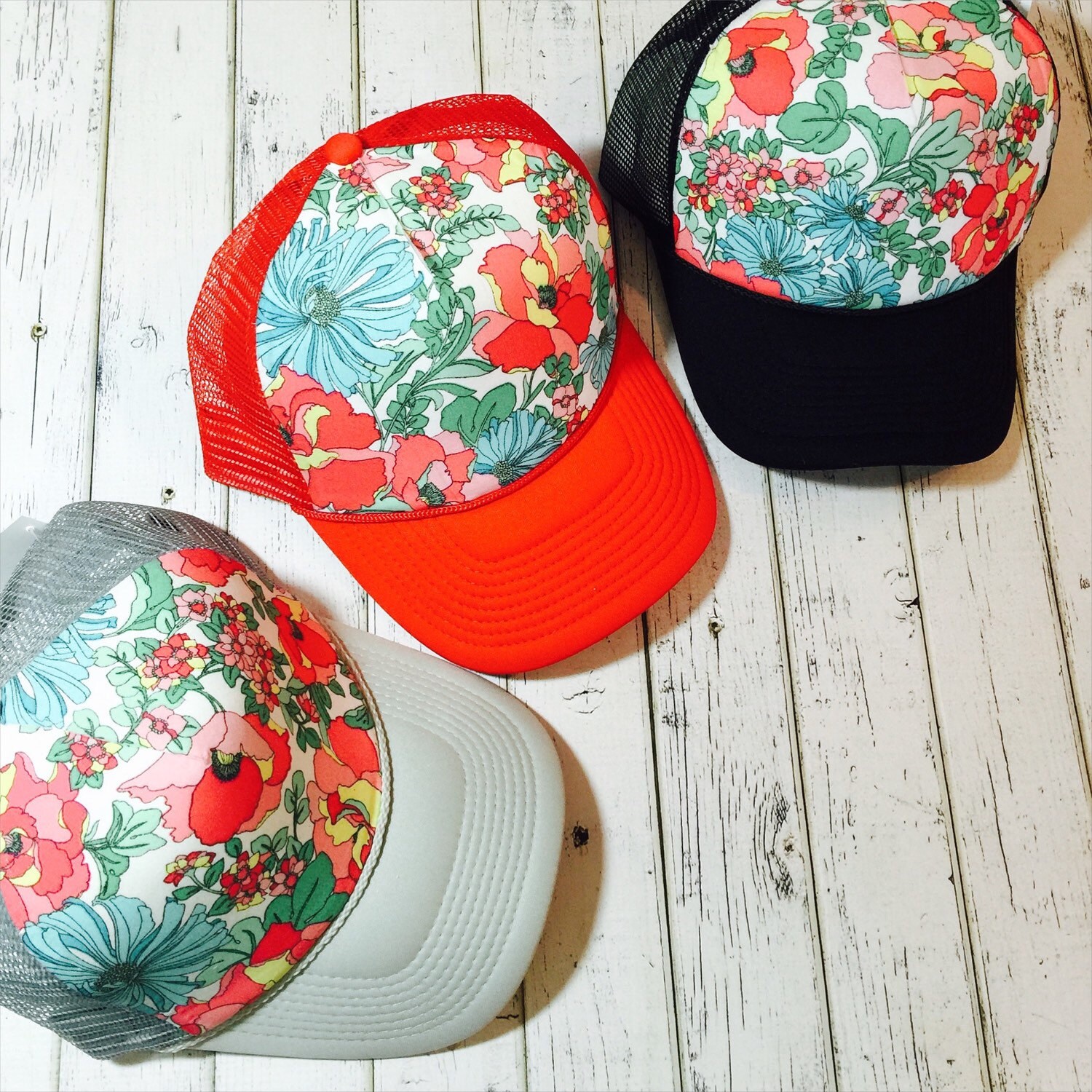 Best selling spring floral women's trucker hat Cute girls